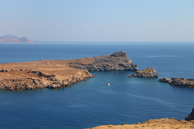 tranquility, antiquity, day, coast, history, outdoors, land, summer, blue, tourism, places of interest, horizon, yacht, greek, old, bay, scenics - nature