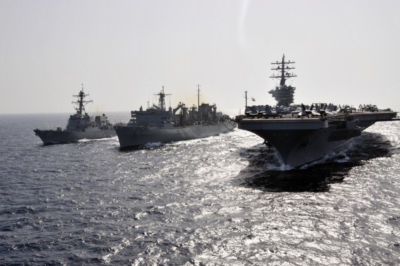 Marines, Aircraft Carrier, Guided Missile Destroyer, Warships, USS Farragut (DDG-99), USNS Supply (T-AOE-6), Ship, Nimitz-Class, Maritime, Navy, USS Dwight D. Eisenhower (CVN-69)