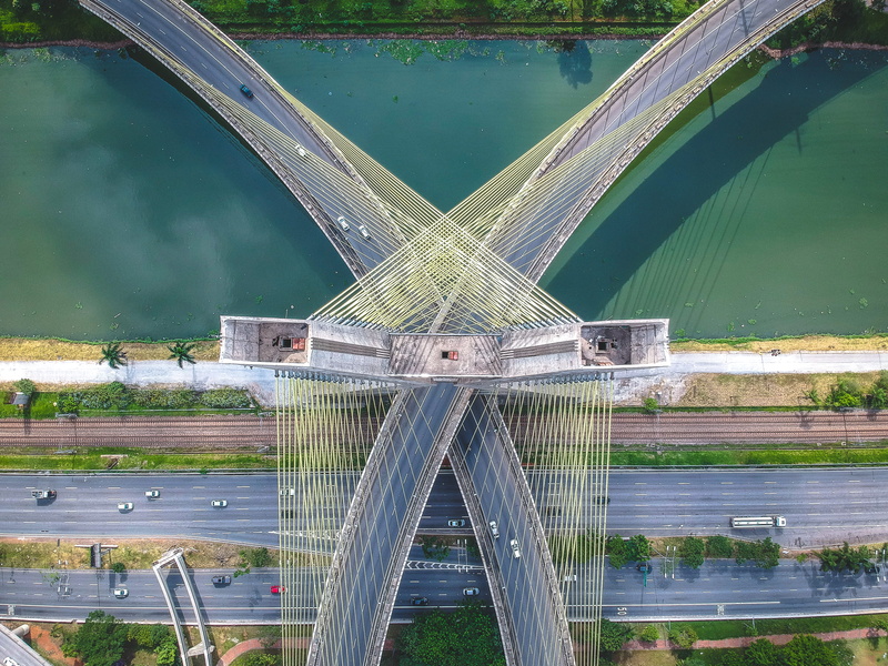 transportation, bridge - man made structure, 2K, day, built structure, connection, photography, no people, symmetry, outdoors, waterfront, eye, road, river
