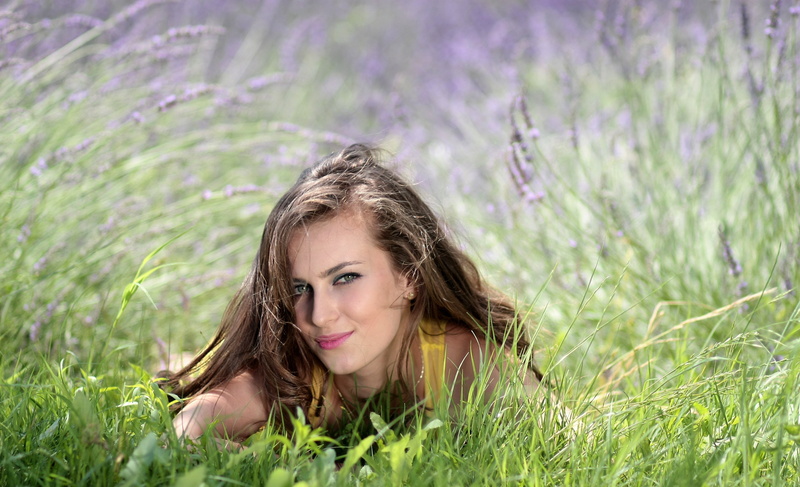 flowers, lavender, 4K, girl, beauty, nature, mov