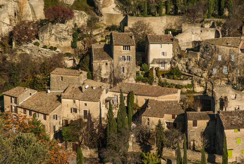 ancient, house, architecture, Gordes, building, outdoors, France, no people, high angle view, landscape, europe, old, cultures, 4K, scenics - nature, built structure