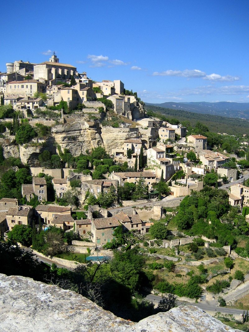blue, vaucluse, ancient civilization, outdoors, 1080P, day, building, town, nature, gordes, the past, cityscape, history, plant, provence-alpes-côte dazur