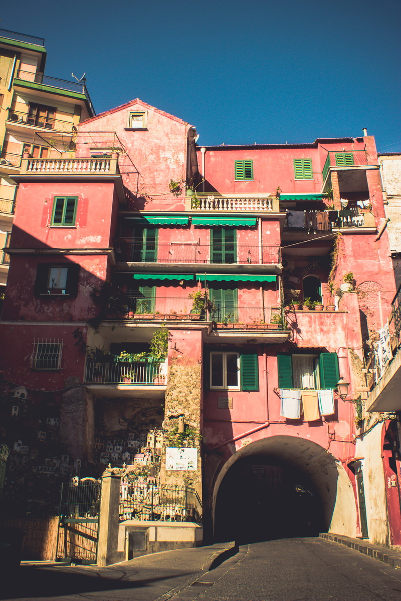 old, sky, plants, no people, arch, italy, street, stairs, text, europe, green, sunny day, town, transportation, 4K, building, home, house, balcony, residential district