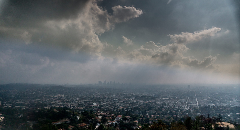 crowded, ominous, stormy, 5K, losangeles, built structure, cloud - sky, united states, cityscape, outdoors, air pollution, cloudy, building, aerial view