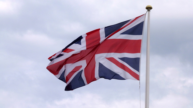 symbolism, sky, no people, patriotism, 4K, cloud - sky, national icon, low angle view, nature, red, day, freedom, union jack, waving, england, flag, pole