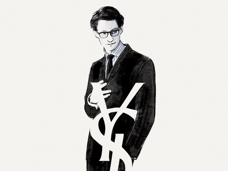 looking at camera, three quarter length, young men, standing, people, 2014, glasses, yves saint laurent, pierre niney, men, business, wearing, cut out
