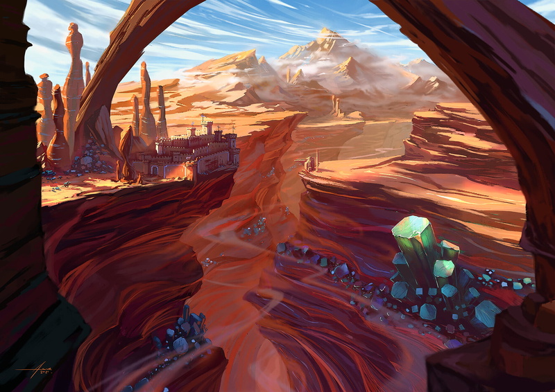 landscape, mountains, ArtStation, drawing, artwork, 720P, digital art, digital painting, Asur Misoa