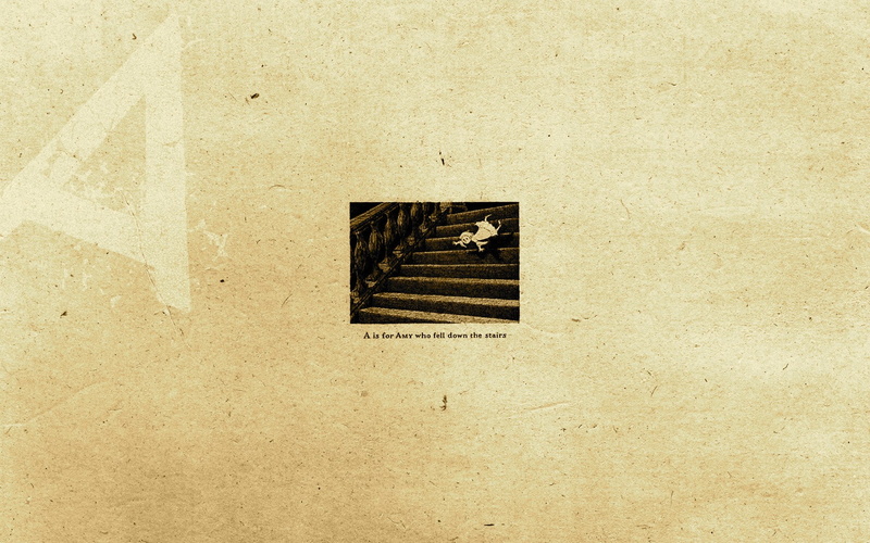 gashlycrumb, stairways, dark, children, text, falling, 720P, tinies, rhymes