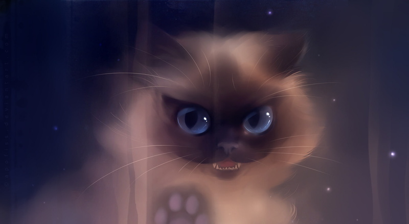 looking, whisker, Artwork, domestic, pets, illuminated, Kitty, Cute, looking at camera, Artistic, Fantasy, bad, one animal, domestic cat, mammal, Kitten