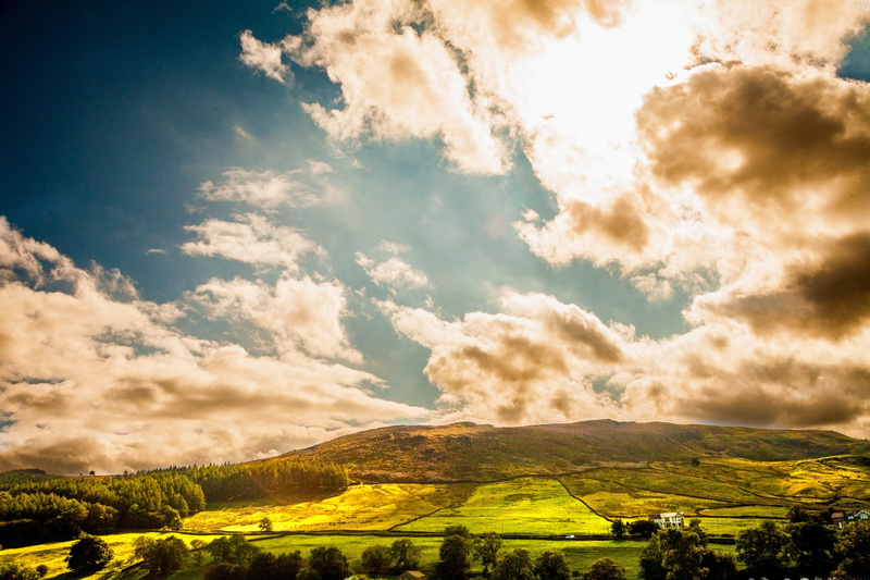 cloud - sky, rural scene, scenic, countryside, cloudscape, fields, beauty in nature, environment, 4K, plant, tranquil scene, tranquility, hill, no people