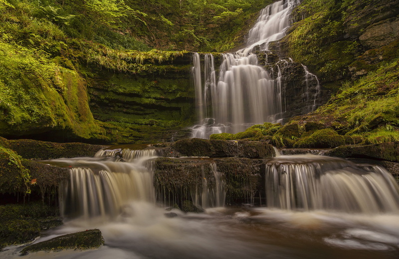1080P, England, Scaleber Force Falls, waterfall, The Yorkshire Dales, Yorkshire Dales National Park, cascade