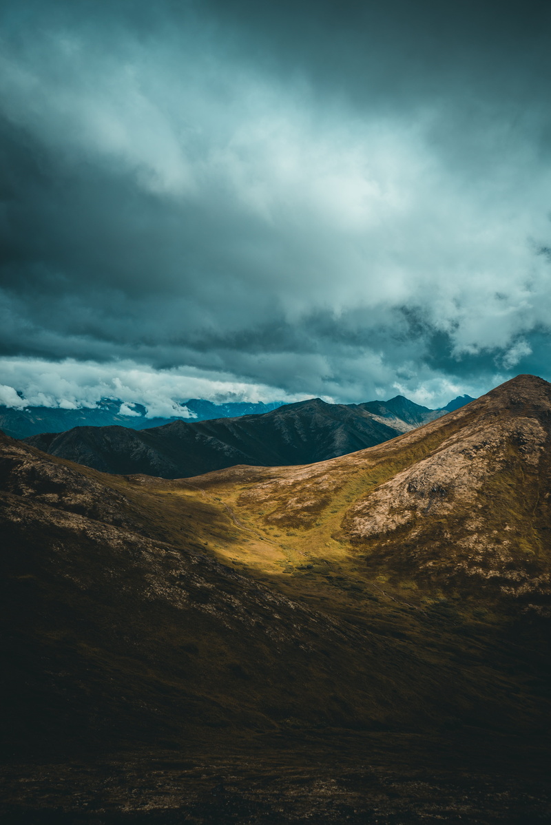 sunset, anchorage, grass, sky, journey, tranquil scene, united states, green, landscape, mountain, adventure, cloudscape, beauty In Nature, european Alps