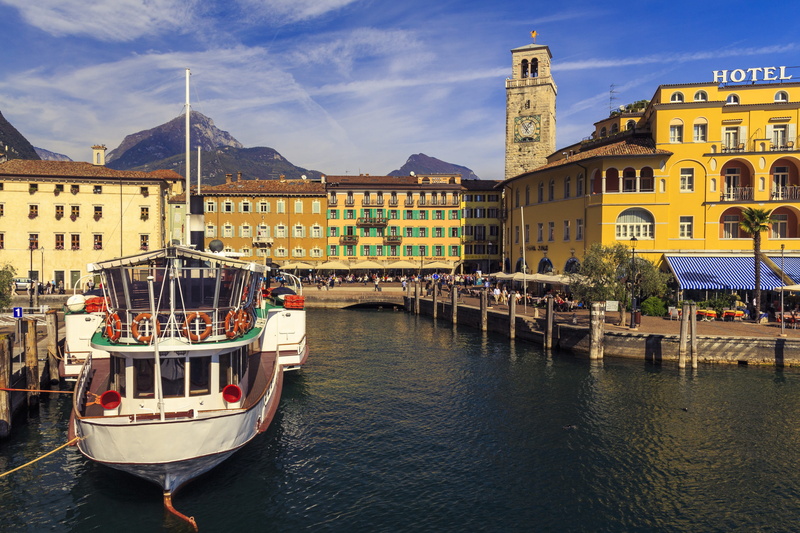 travel, sailboat, sky, places of interest, garda, bridge, passenger craft, outdoors, italy, nautical vessel, architecture, city, travel destinations, built structure