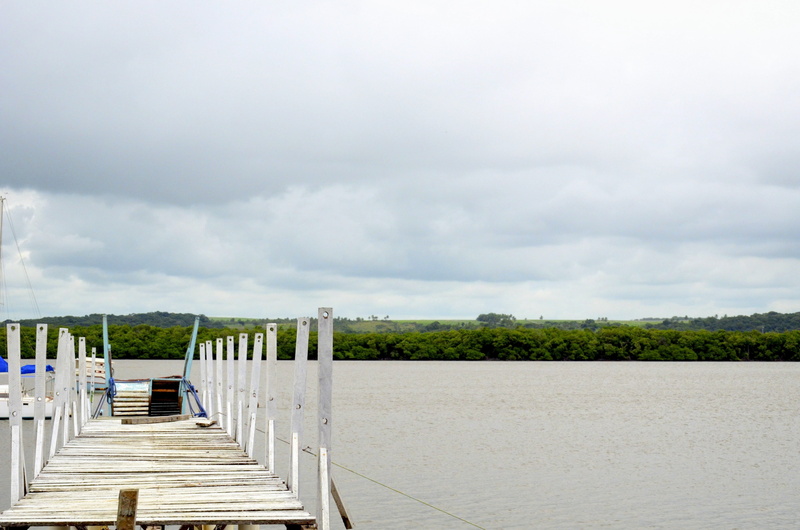 cloud - sky, land, beauty in nature, water, restinga island, no people, tree, sea, tranquility, anchorage, trapiche, wood - material, sky, 4K, plant, bridge