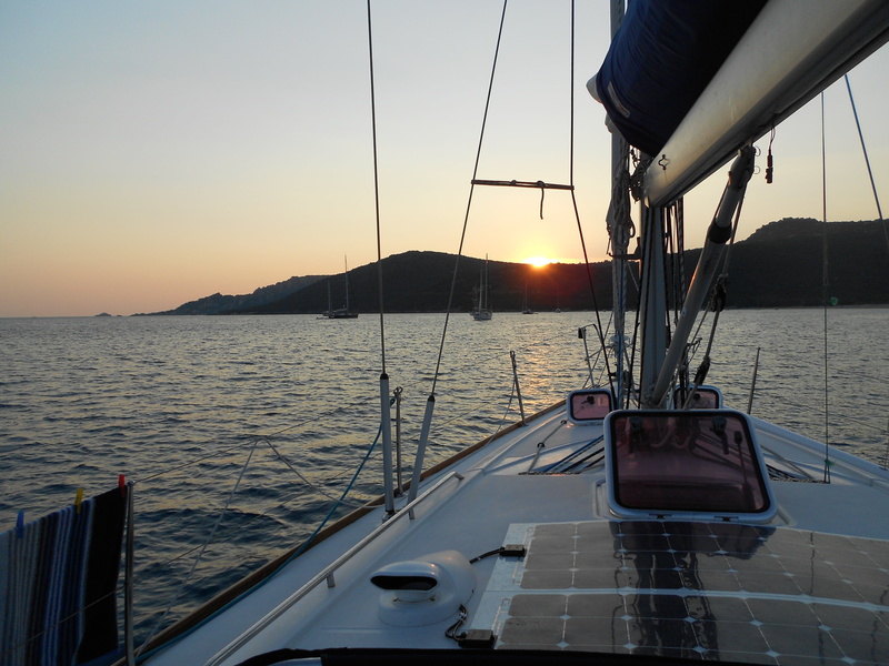 scenics - nature, sunlight, ship, corsican, travel, anchorage, sailing, peaceful, sunset, sun, boat deck, no people, sky, sea, water, mode of transportation