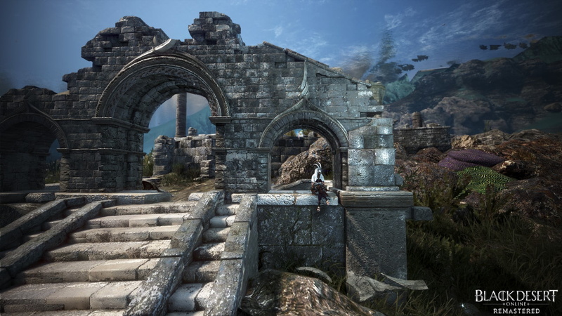 fantasy city, underwater, screen shot, paysage, black desert online, video game art, Black Desert, ruins, 1080P, landscape