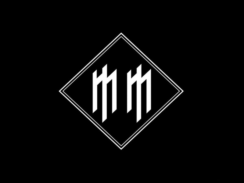 logo, music, 720P, minimalism, marilyn manson, black background, Simple Background, monochrome
