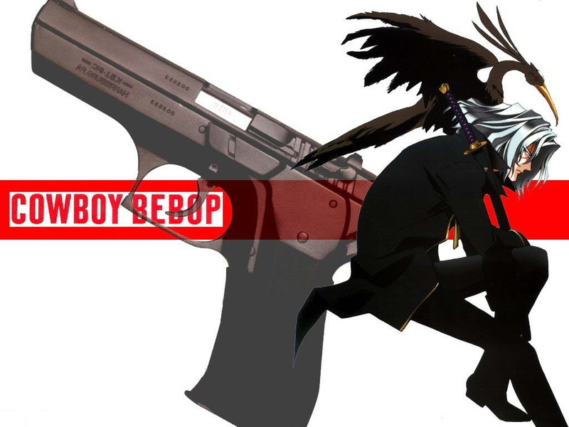 anime, cowboy bebop, crow, anime guy, vicious, art, cowboy, bebop, guy, Gun, evil, 480P, hd