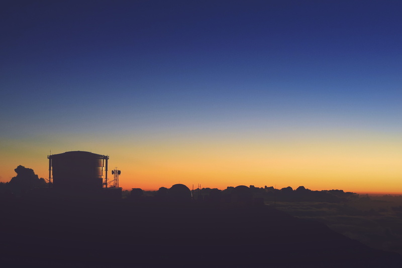 observatory, scenics - nature, built structure, summit, red sky, haleakalā national park, building exterior, orange, outdoors, romantic sky, building, orange color