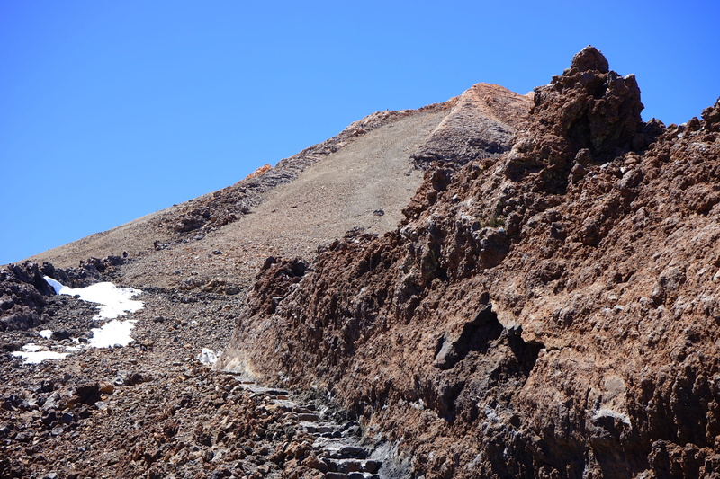 teyde, arid climate, canary islands, Rise, lava flow, landscape, clear sky, low angle view, no people, eroded, rock - object, blue, formation, physical geography