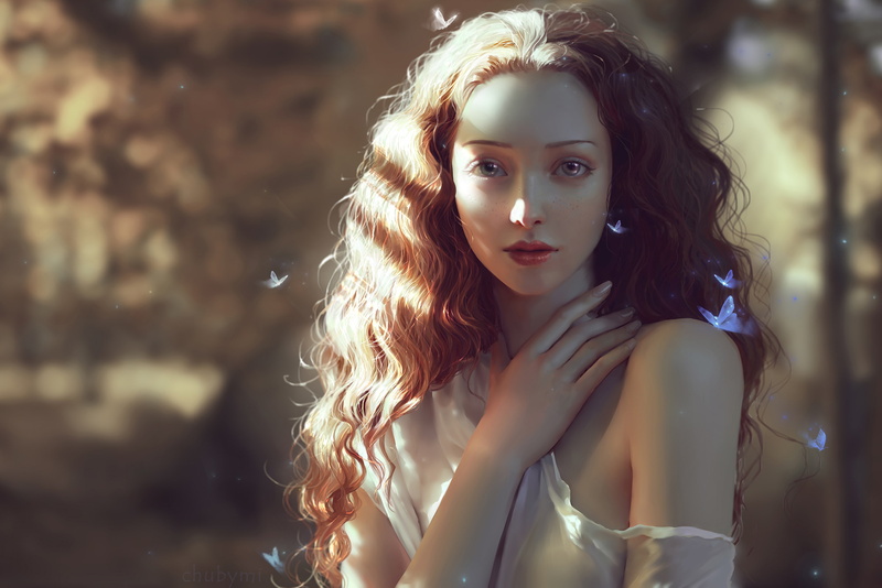 Girl, Beautiful woman, 2K, Fairy, Teen, Butterflies