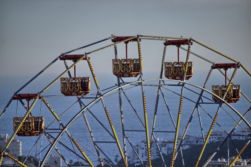 fairground, arts culture and entertainment, no people, outdoors, leisure activity, carousel, noria, chain swing ride, swing, hanging, day, nature, tivoli