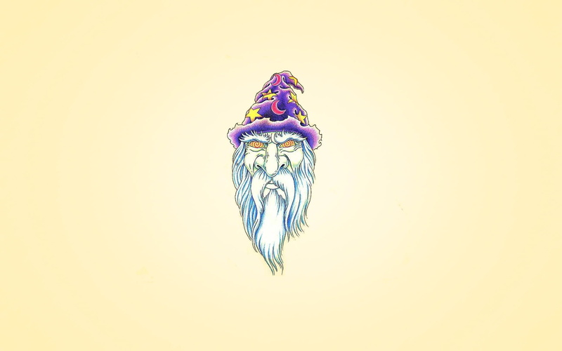 hypnosis eyes, head, a month, the wizard, Merlin, beard white, purple, 1080P, star, minimalism, cap