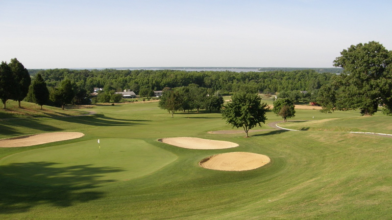 no people, tranquility, plant, sky, outdoors, 1080P, tree, nature, sport, green color, grass, golf, golf course, green - golf course, sand trap, water