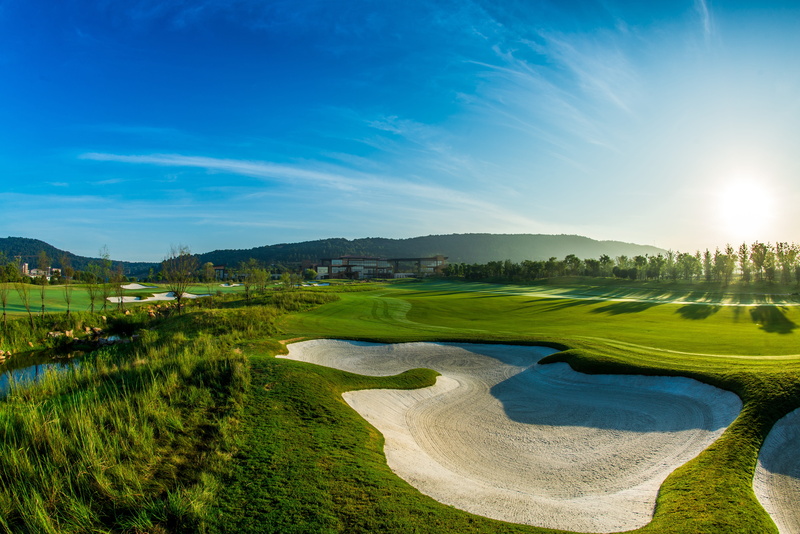 sand Trap, activity, day, rural Scene, scenics, tranquility, Golf, grass, landscaped, environment, 5K, sky, water, outdoors, lake, reflection, beauty In Nature
