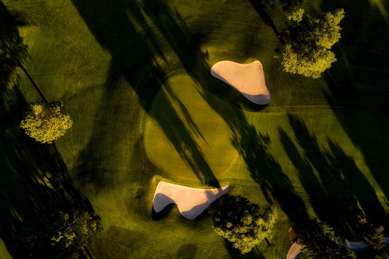activity, sports, green - golf course, outdoors, sunlight, leisure, photography, leisure activity, sport, high angle view, 1080P, golf course, recreation