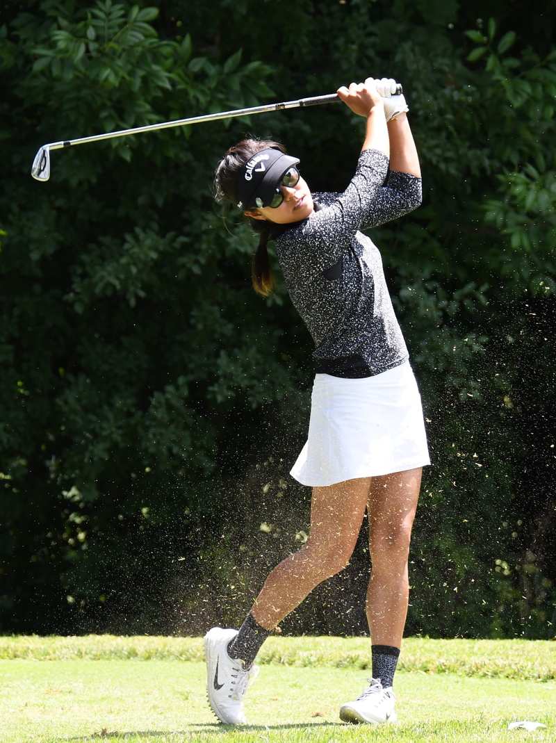 lifestyles, real people, club, activity, playing, golf, hitting, sport, holding, grass, 2K, golfer, plant, swing, childhood, motion, taking a shot - sport