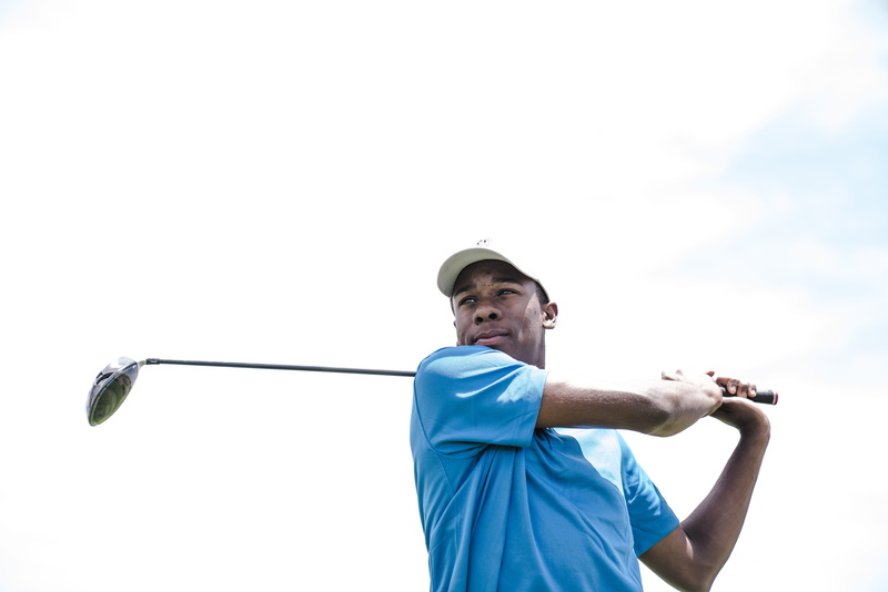 game, man, playing, golf club, leisure, position, copy space, sportsman, wearing, shirt, person, daylight, fun, golfer, lifestyle, sport, sky, driver - golf club