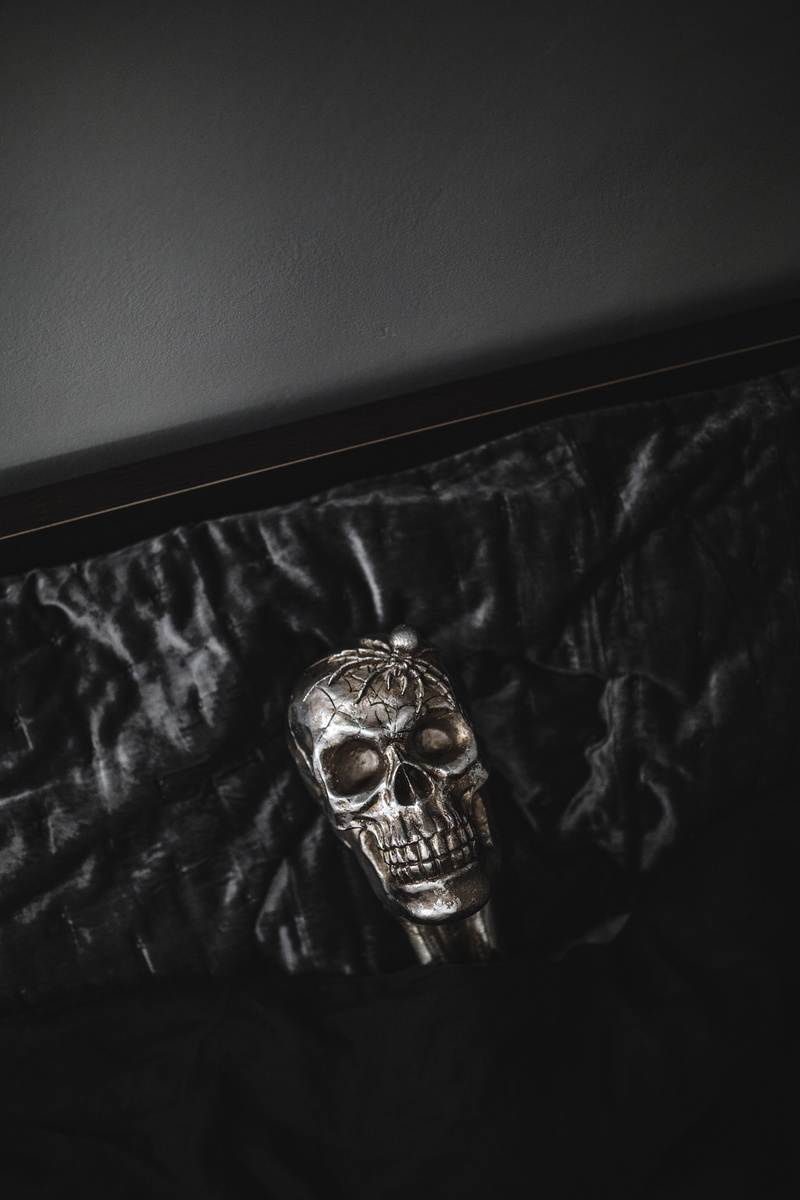 still life, selective focus, indoors, wealth, skulls, diamond - gemstone, decorations, shiny, scary, single object, skull, ring, high angle view, art and craft