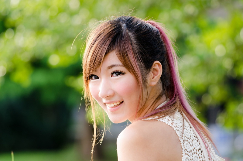women, dyed hair, Wu Ni, redhead, 1080P, Asian