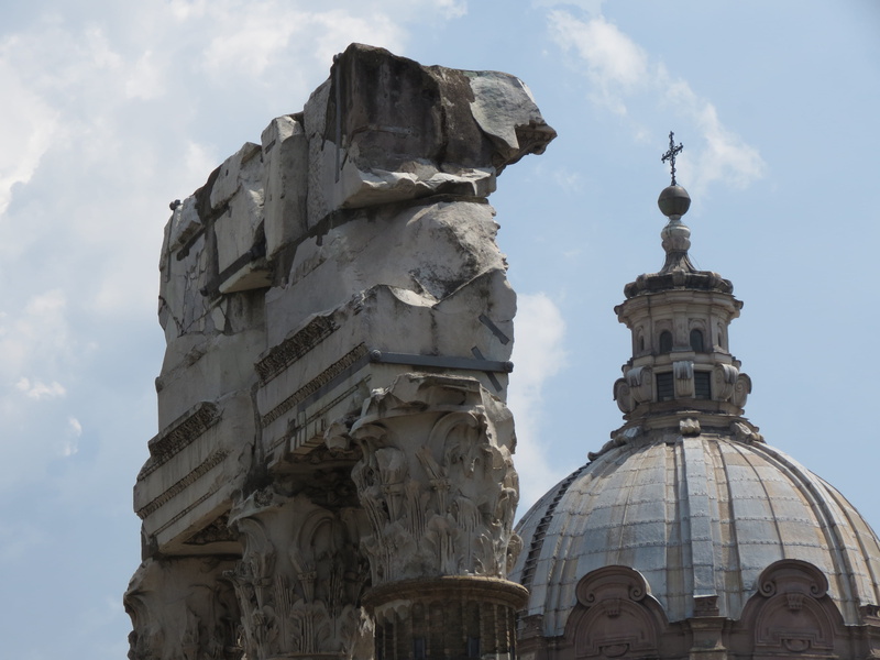 built structure, roman forum, sky, art and craft, the past, cloud - sky, place of worship, church of lucas and martina s, building exterior, nature, history