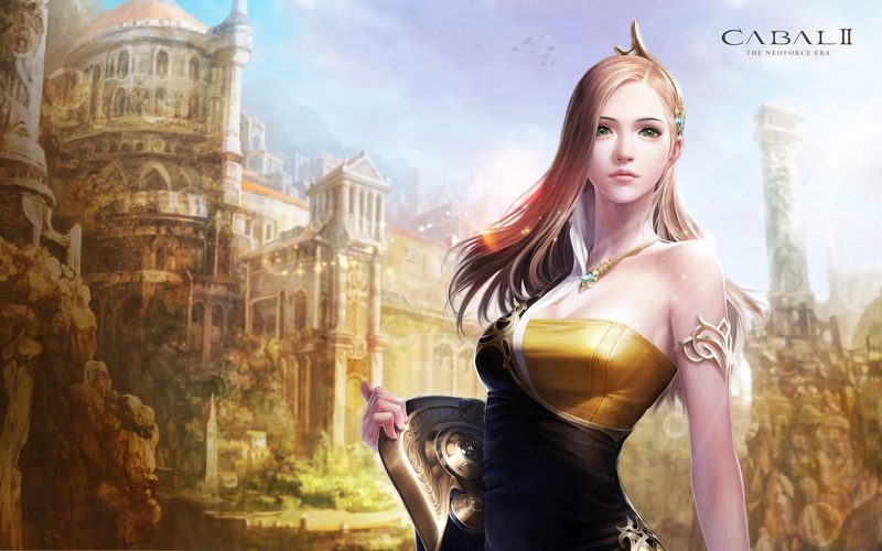 look, hair, green eyes, Cabal 2, 1080P, the game, girl, decoration, face
