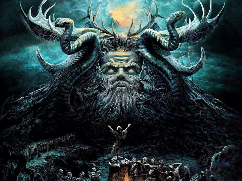 horned, evil, animals in the wild, close-up, fictional character, animal body part, animal wildlife, mammal, thrash metal dark roots of earth album covers cover art