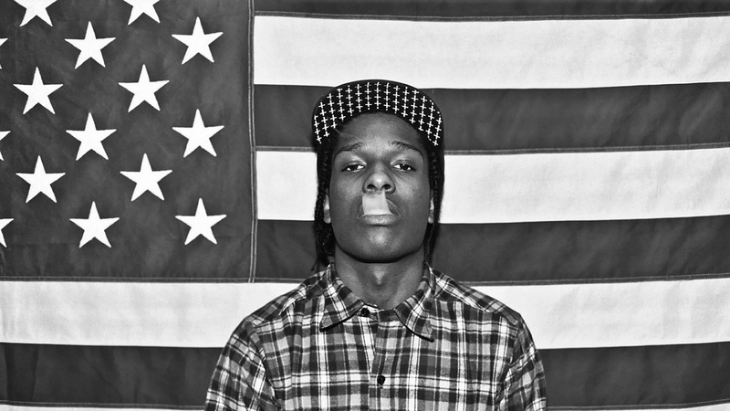 emotion, American, patriotism, serious, Asap rocky, one person, front view, star shape, flag, teenage boys, 1080P, men, headshot, Rap, portrait, looking