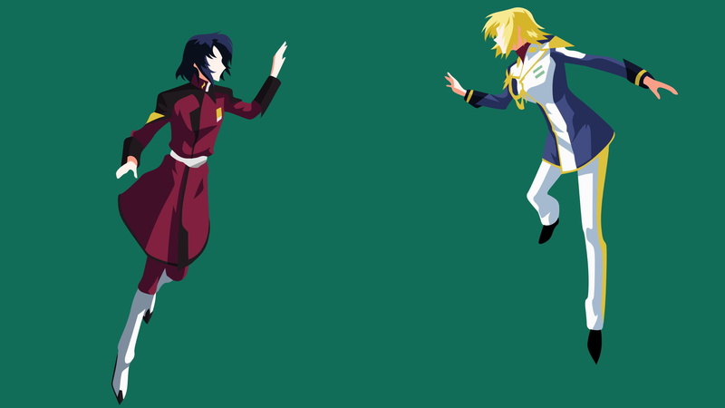 Anime, 1080P, Athrun Zala, Mobile Suit Gundam Seed Destiny, Minimalist, Cagalli Yula Athha