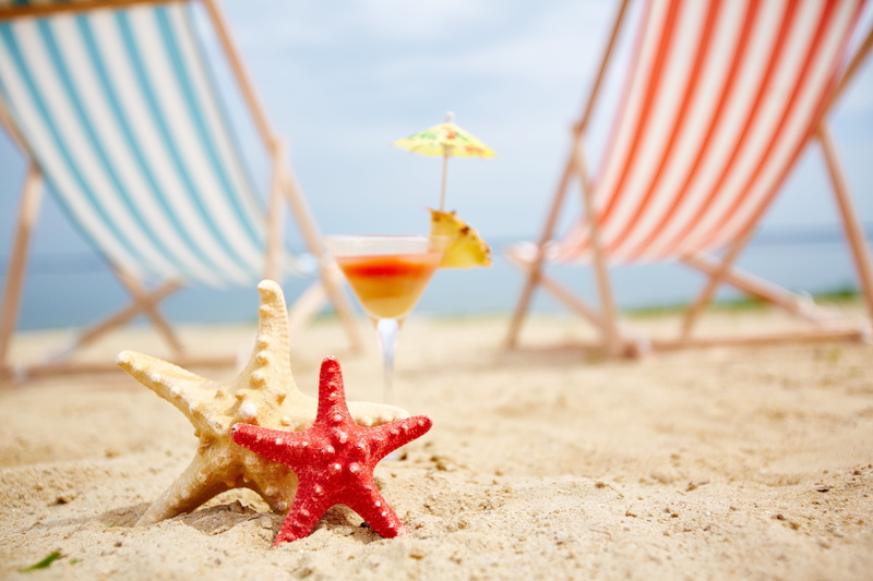 seashells, sea, vacation, stay, starfish, sand, beach, 4K, chaise, summer