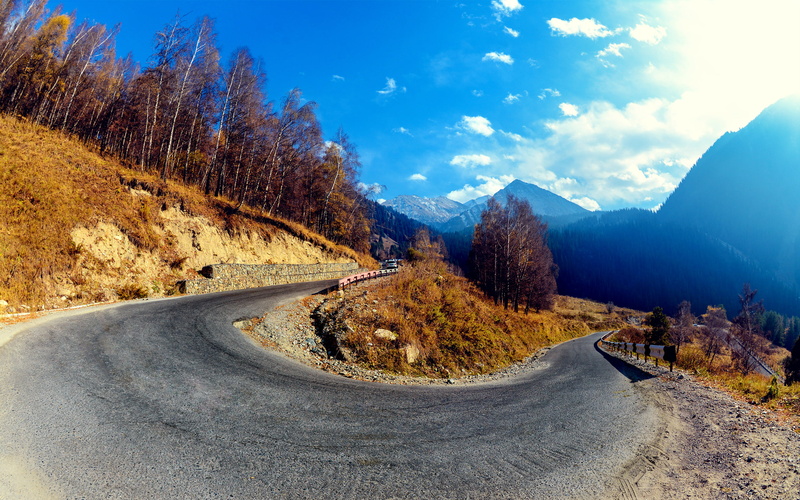 2K, curve, hd, nature, hairpin, mountain, landscape