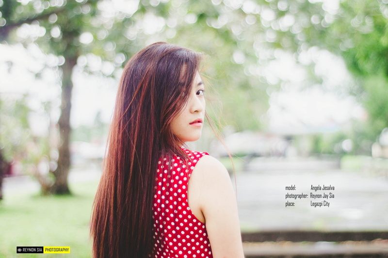 standing, beauty, young women, bangs, contemplation, long hair, Asian, brown hair, outdoors, dyed red hair, young adult, casual clothing, tree, hair, Thailand