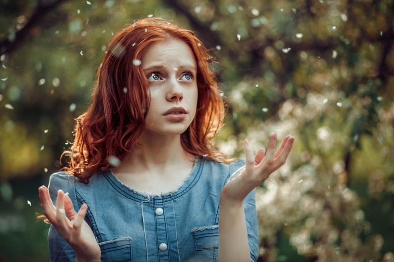 redhead, hairstyle, teenager, nature, 720P, model, young women, outdoors, contemplation, one person, beautiful people, front view, headshot, Ekaterina Yasnogorodskaya