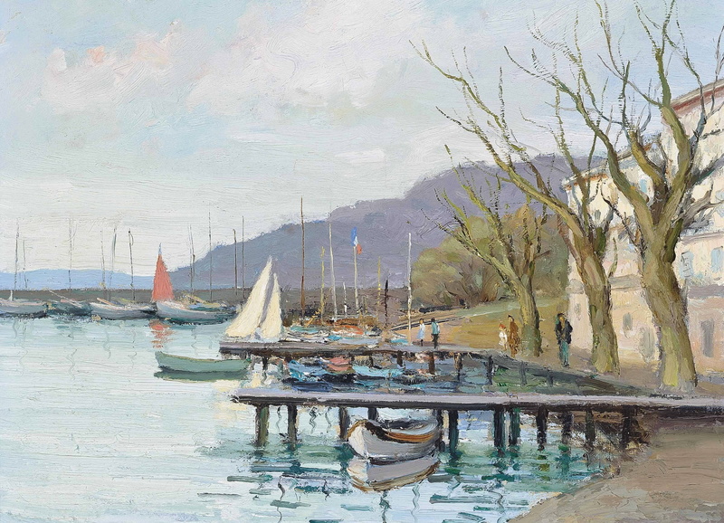 seascape, mountains, trees, Marseille Dif, picture, pier, Yachts in Provence in the Gulf of Juan, sail, 1080P, home