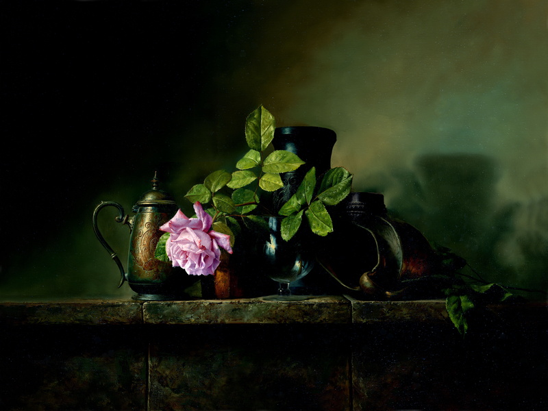 Painting, 5K, Artistic, Mantle, Rose, Flower, Still Life, Leaf, Stein