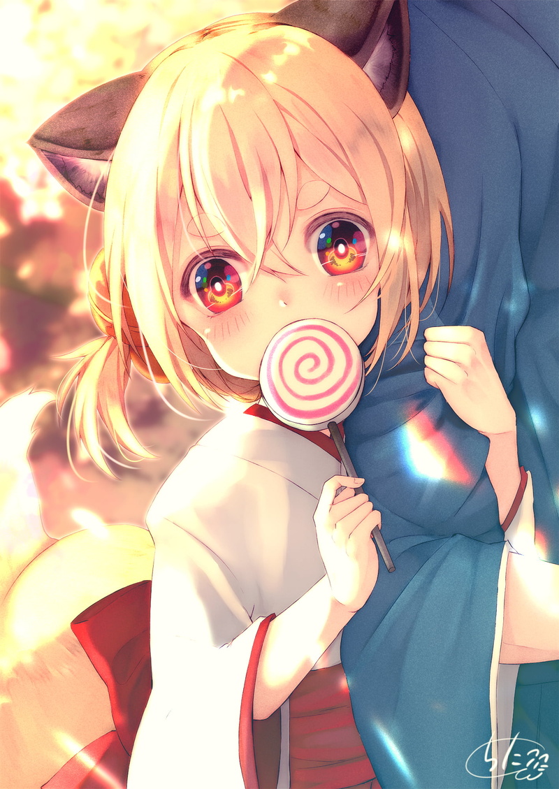 fox girl, 1080P, tail, anime girls, anime, chita (ketchup), animal ears, Japanese clothes