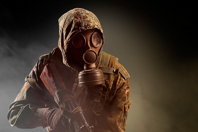 Gas Mask, Weapon, Man, 1080P, Military, Soldier, Gun