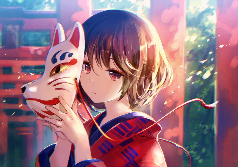 1080P, Original, Mask, Original (Anime), Anime, Girl