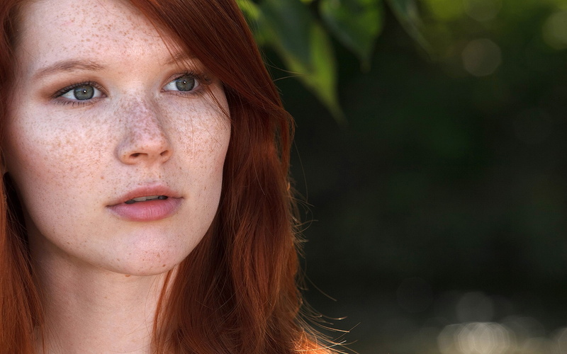 redhead, 1080P, Mia Sollis, freckles, Met-Art, blue eyes