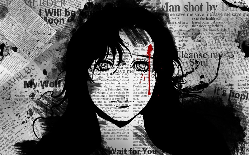 looking, young adult, front view, 720P, human body part, anime girls, magnifying glass, human face, lifestyles, one person, paper, text, western script